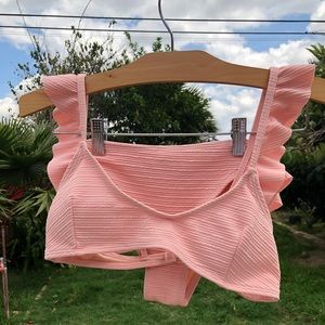 Pink ruffled bikini set 💕